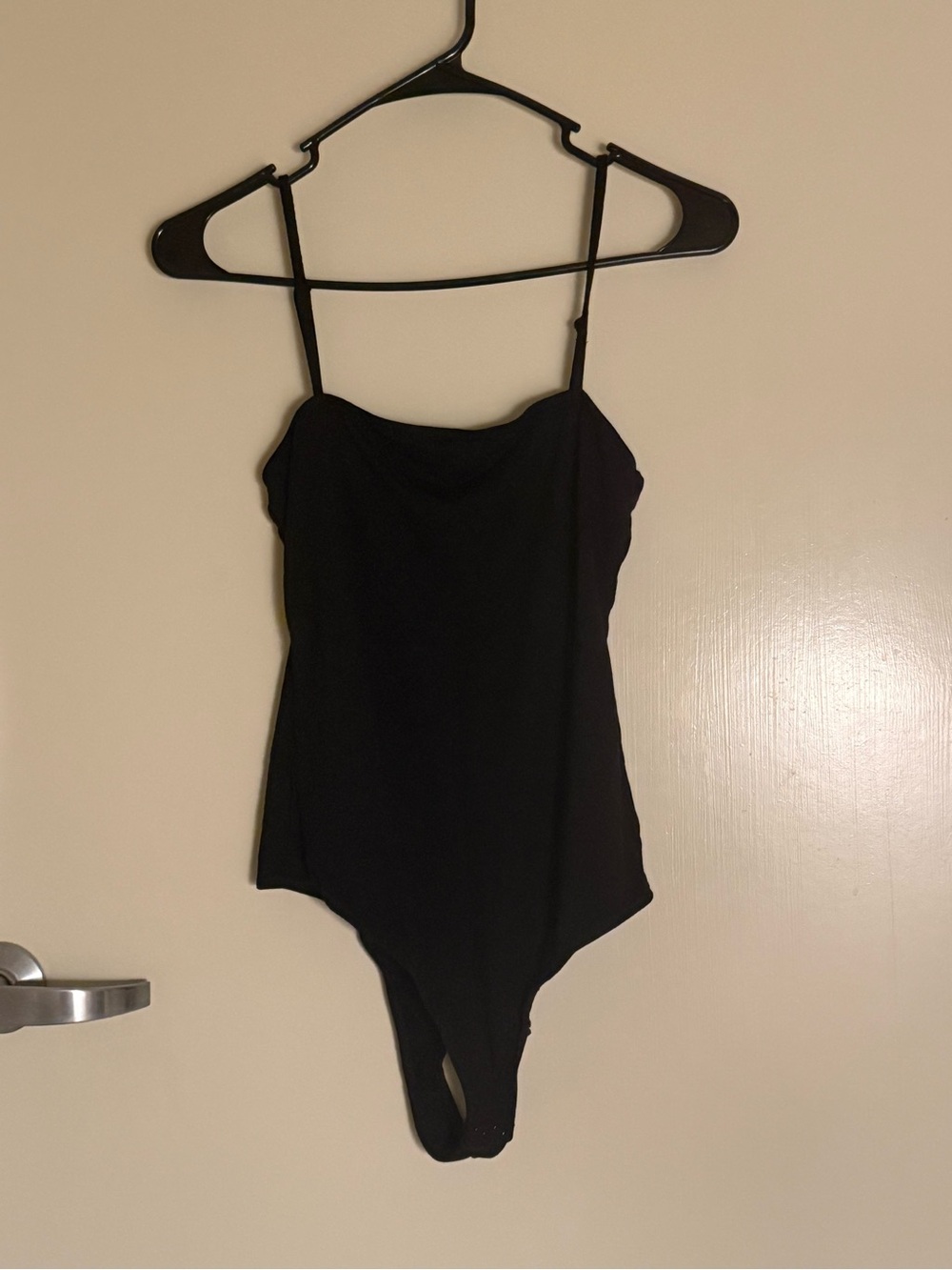 Black Spaghetti Strap Bodysuit